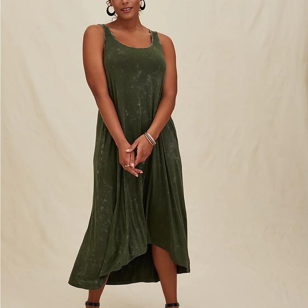 *ISO* Torrid Green Mineral Wash Maxi Dress